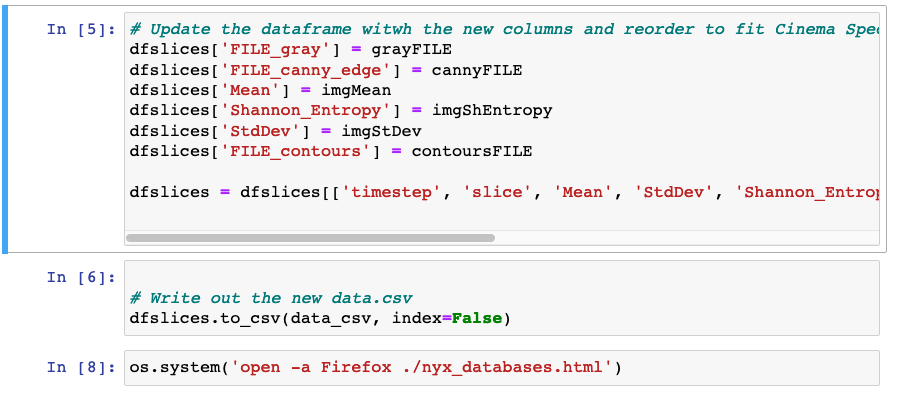 writing out new Cinema database from the dataframe
